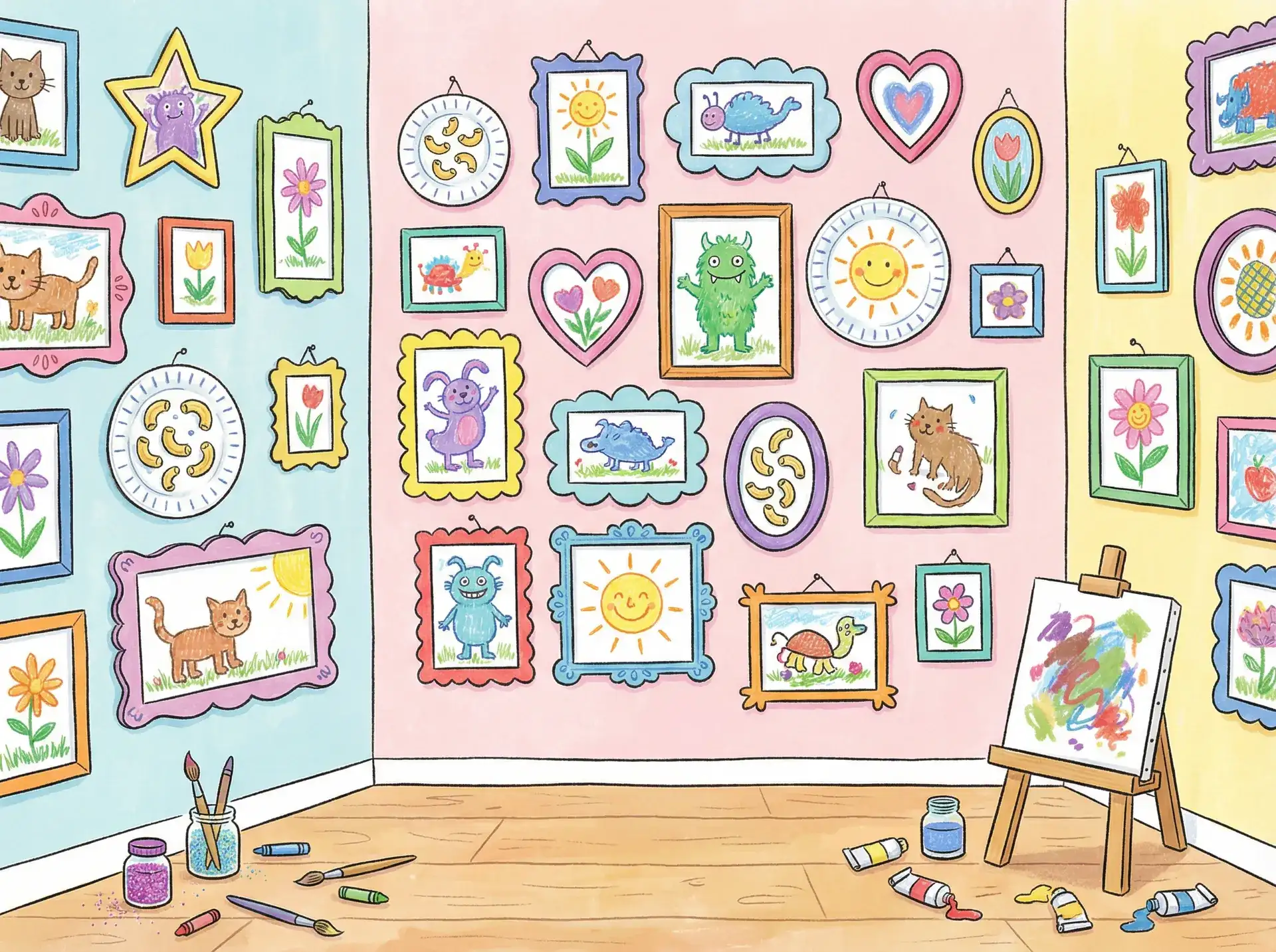 小朋友的彩色画作 - 洗衣屋 创意展示